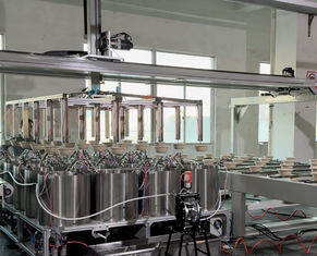 Linha de revestimento por centrifugação automática de alta precisão para revestimento interno uniforme de produtos moldados em polpa