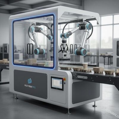 Impressora Digital Integrada Robótica Pick-Place de Uma Passagem à Base de Água para Polpa Moldada – Decoração Automatizada em Linha