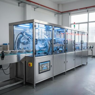 Linha de revestimento por centrifugação automática de alta precisão para revestimento interno uniforme de produtos moldados em polpa