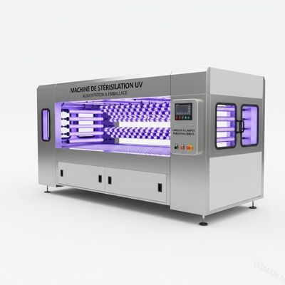 Máquina de esterilização UV para alimentação e embalagem √ Tamanho de transportador e configuração de lâmpadas personalizáveis