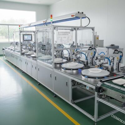 Linha de revestimento automático de rotação de 24 estações para revestimento impermeável de artigos de mesa moldados em celulose