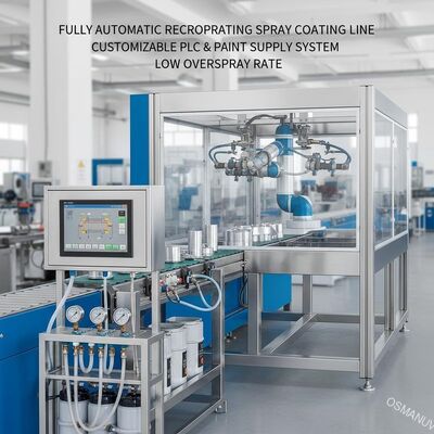 Linha de revestimento por spray alternativo totalmente automática | PLC personalizável e sistema de fornecimento de tinta | Baixa taxa de pulverização excessiva
