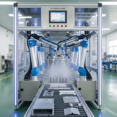 Linha de revestimento de pulverização de recíproca totalmente automática com PLC personalizável e baixa taxa de sobreespalhamento para alta eficiência