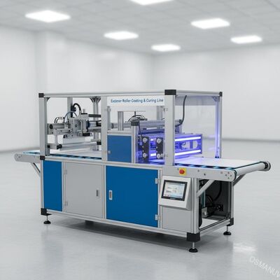Linha de revestimento e cura de rolos excimer compactos de alta qualidade para painéis macios para a pele