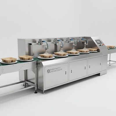 Linha de revestimento rotativo de rotação de alta potência para revestimento interior de embalagens industriais de celulose moldada