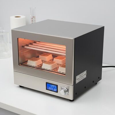 Sistema de secagem por infravermelho em escala de laboratório para revestimento de celulose moldada