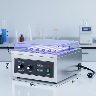 Máquina de irradiação UV de 120*80*50cm para alimentação AC220V Faixa de controlo de temperatura 0-99C