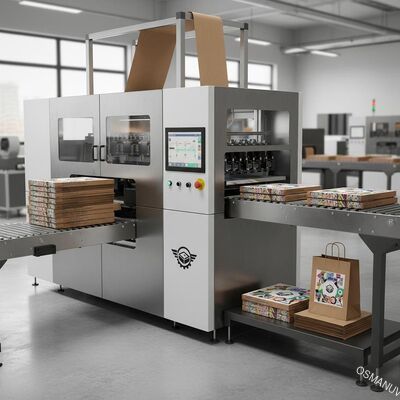 Impressora digital de passagem única de alta velocidade para impressão de caixas de pizza e sacos de papel - Linha de produção personalizável