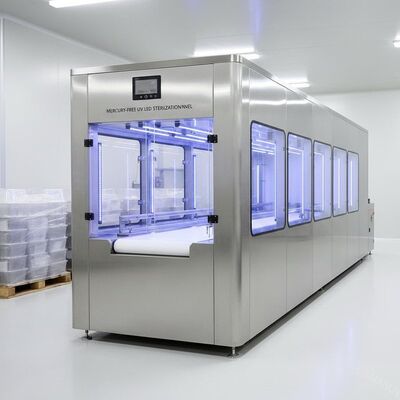 Túnel de esterilização de LED UV sem mercúrio para linhas de embalagem de alimentos