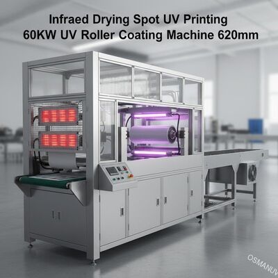 Máquina imprimindo uv do ponto de secagem infravermelho, máquina de revestimento uv 620mm do rolo 60KW