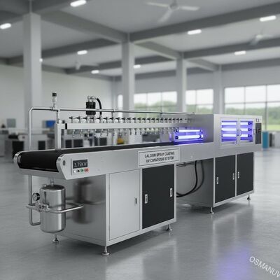 Máquina de revestimento do pulverizador do cálcio/comprimento uv 3.75KW dos sistemas de transporte 1800mm