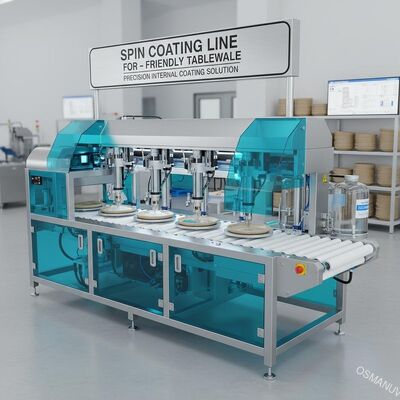Linha de Revestimento por Spin Coating para Louça Ecológica | Solução de Revestimento Interno de Precisão