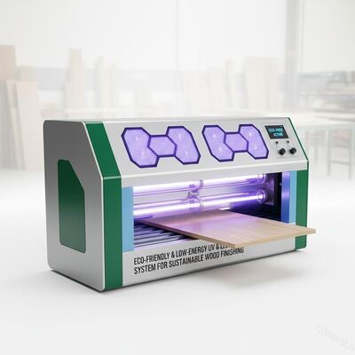 Sistema de cura UV e LED ecológico e de baixo consumo energético para acabamento sustentável de madeira