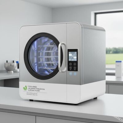 Sistema de esterilização e secagem de microondas de qualidade alimentar, preservando nutrientes e aumentando a vida útil