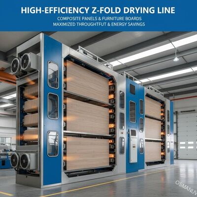 Linha de Secagem Z-Fold de Alta Eficiência para Painéis Compostos e Placas de Mobiliário - Máximo Rendimento e Economia de Energia