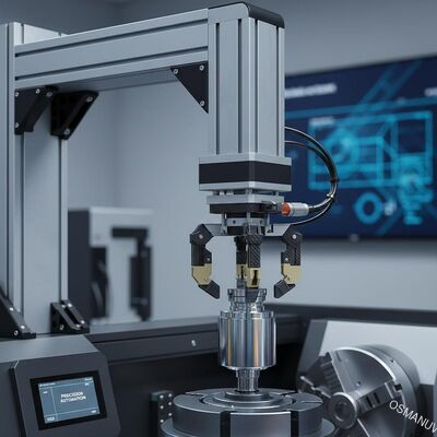 Robô de guindaste de 5 eixos de precisão para manuseio de componentes sensíveis - automação de carga/descarga CNC