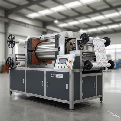 Máquina de transferência de calor rotativa de impressão com tensão de 360-410V 50HZ e velocidade de 1-3 M/min