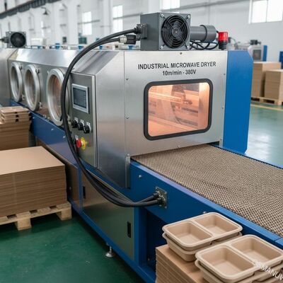 Máquina de secar microondas industrial de 10 m/min 380 V para caixa de mesa ou caixa de almoço