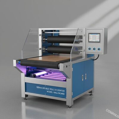 máquina UV do Coater do rolo dobro da largura de 920mm para a parede/placa