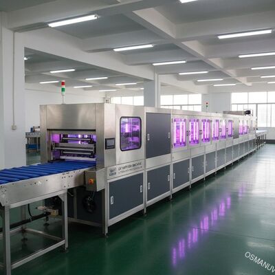 Linha de revestimento uv ISO9001 dos raios ultravioletas da máquina do verniz L10000mm