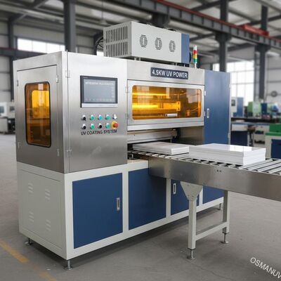 Máquina de revestimento UV do controle 4.5KW do PLC de Mitsubishi para a placa do silicato do cálcio