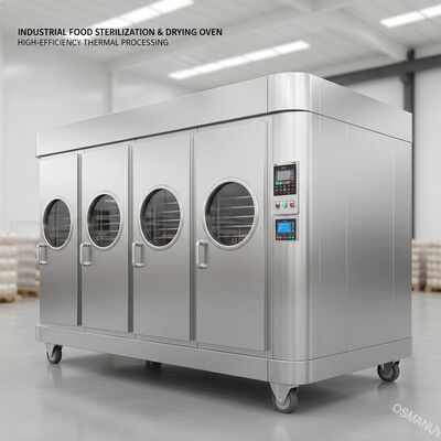 Esterilização industrial de alimentos e forno de secagem.