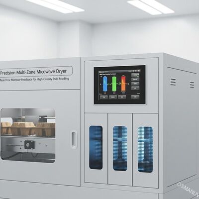 Secador de Micro-ondas de Múltiplas Zonas de Precisão com Feedback de Umidade em Tempo Real para Moldagem de Polpa de Alta Qualidade