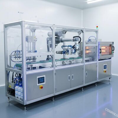 Linha de revestimento de pulverização por ultra-som de precisão com pulverização e controle de temperatura e umidade de várias estações