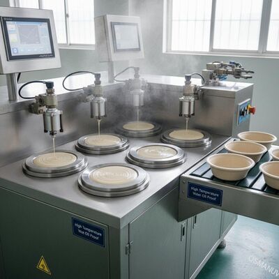 Revestimento de bandeja de fibra para alta temperatura água à prova de óleo quente seis estações máquina de revestimento de giro para cana de açúcar de papel de bambu