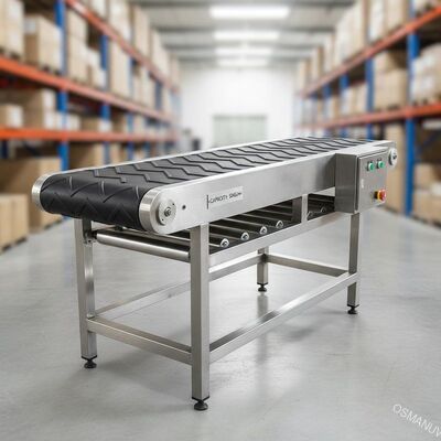 Máquina de transporte de cintas transportadoras com cintas de borracha de aço inoxidável de capacidade 50 kg/h