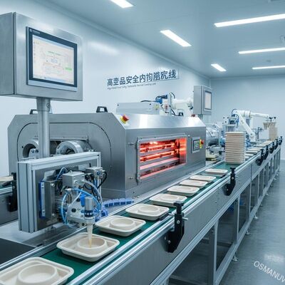 Linha de produção de revestimento interno de tabuleiro de talheres de alta velocidade para segurança alimentar