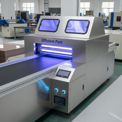 Máquina de cura UV de duas lâmpadas de economia de energia eficiente e rápida para folha de borradura de revestimento UV