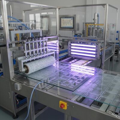 Linha de produção de revestimento UV UV em relevo por UV cola para folha acrílica de vidro