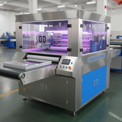 Máquina de laminação UV automática para decorações de vidro em placas de acrílico