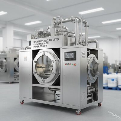 Equipamento de secagem a vácuo de microondas personalizado de 30-50KW Capacidade 1-10T/H