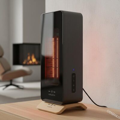 2Dispositivo de aquecimento infravermelho de 0,5 kW com direcção horizontal/vertical do fluxo de ar para aquecimento
