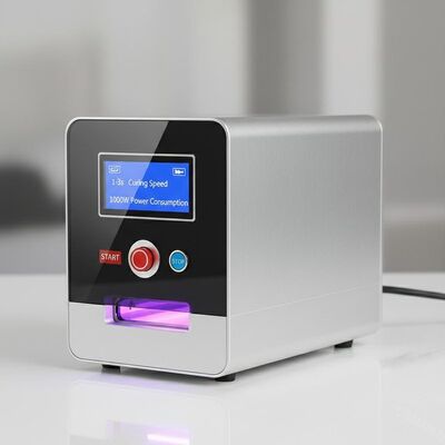 Máquina de cura UV AC220V/50HZ com velocidade de cura de 1-3s e consumo de energia de 1000W
