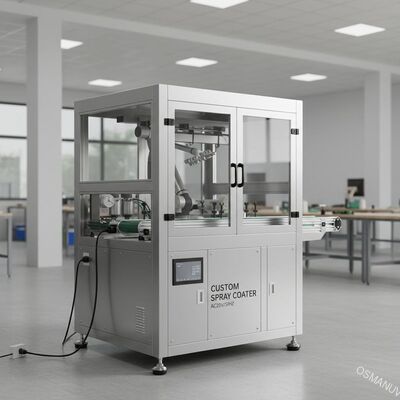 Máquina de revestimento por pulverização personalizada com dimensões e alimentação de AC220V/50HZ