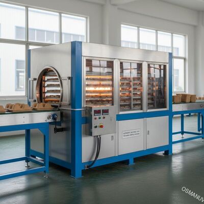 Máquina de secagem industrial automática a gás natural para moldagem de pasta de papel de bambu