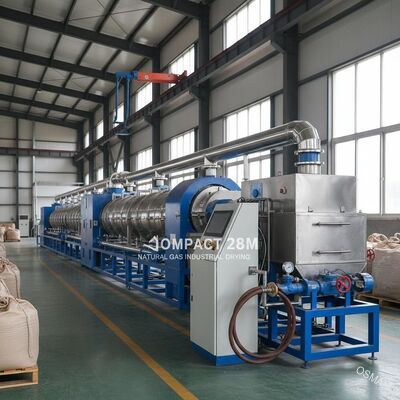 Linha de Máquina de Secagem Industrial a Gás Natural Compacta de 28m para Produção em Larga Escala