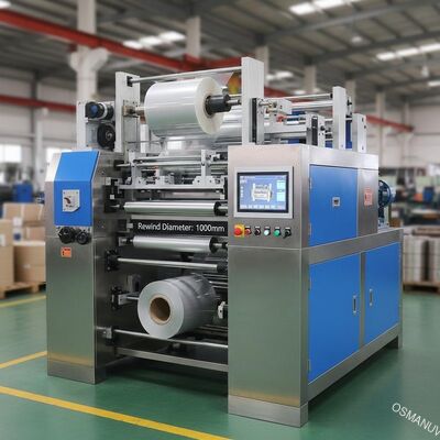 Sistema de controlo PLC Máquina de laminação de filme 3000KG para grande diâmetro de enrolamento 1000mm