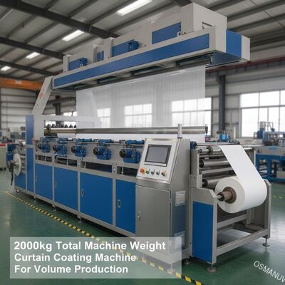 2000 kg peso total da máquina Máquina de revestimento de cortinas para produção em volume
