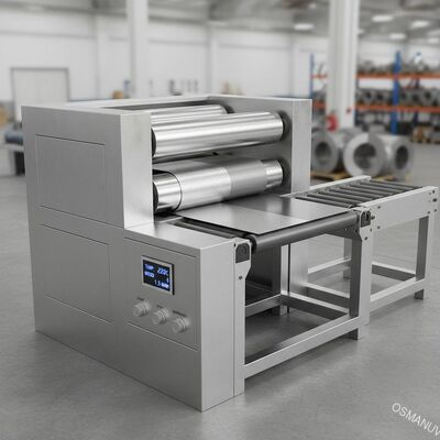 Máquina de laminação de metais com rolos para transporte
