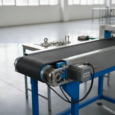 Máquina de cinta transportadora com cinta automática de borracha e servomotor para benefício