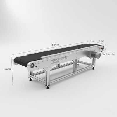 Máquina de banda transportadora de alta velocidade 2m*0,6m*1,5m com banda de borracha