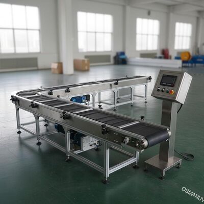 Sistema de transporte por correia de 50 kg/h com controlo automático da velocidade