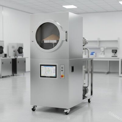 Equipamento de secagem a vácuo por microondas de aço inoxidável com controlo PLC para materiais a granel