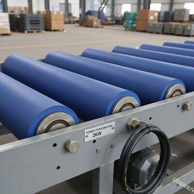 Rolos transportadores pesados com consumo de energia de 2 kW e revestimento de rolos
