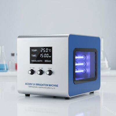 Máquina de irradiação UV AC220V com precisão de controlo de temperatura ±1C e comprimento de onda 365nm