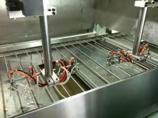 Sistema automático de pulverização para revestimento.